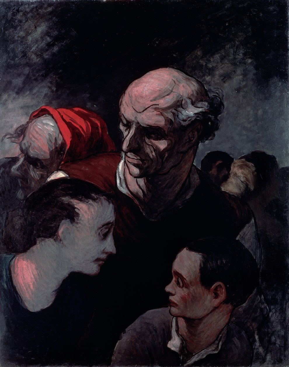 Rodina na barikádě během pařížské komuny v roce 1870 od Honoré Daumier