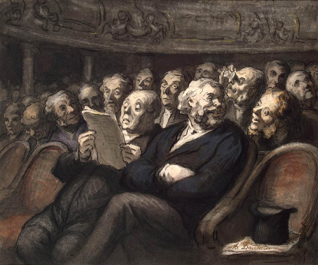 Přestávka v Comédie Française od Honoré Daumier