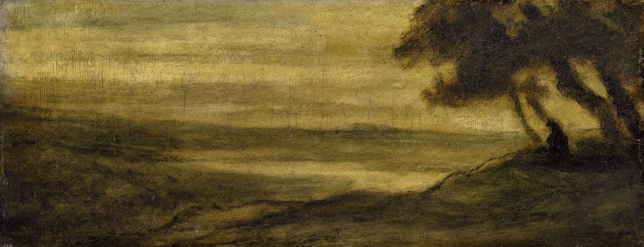 Krajina s postavou, c. 1860 od Honoré Daumier