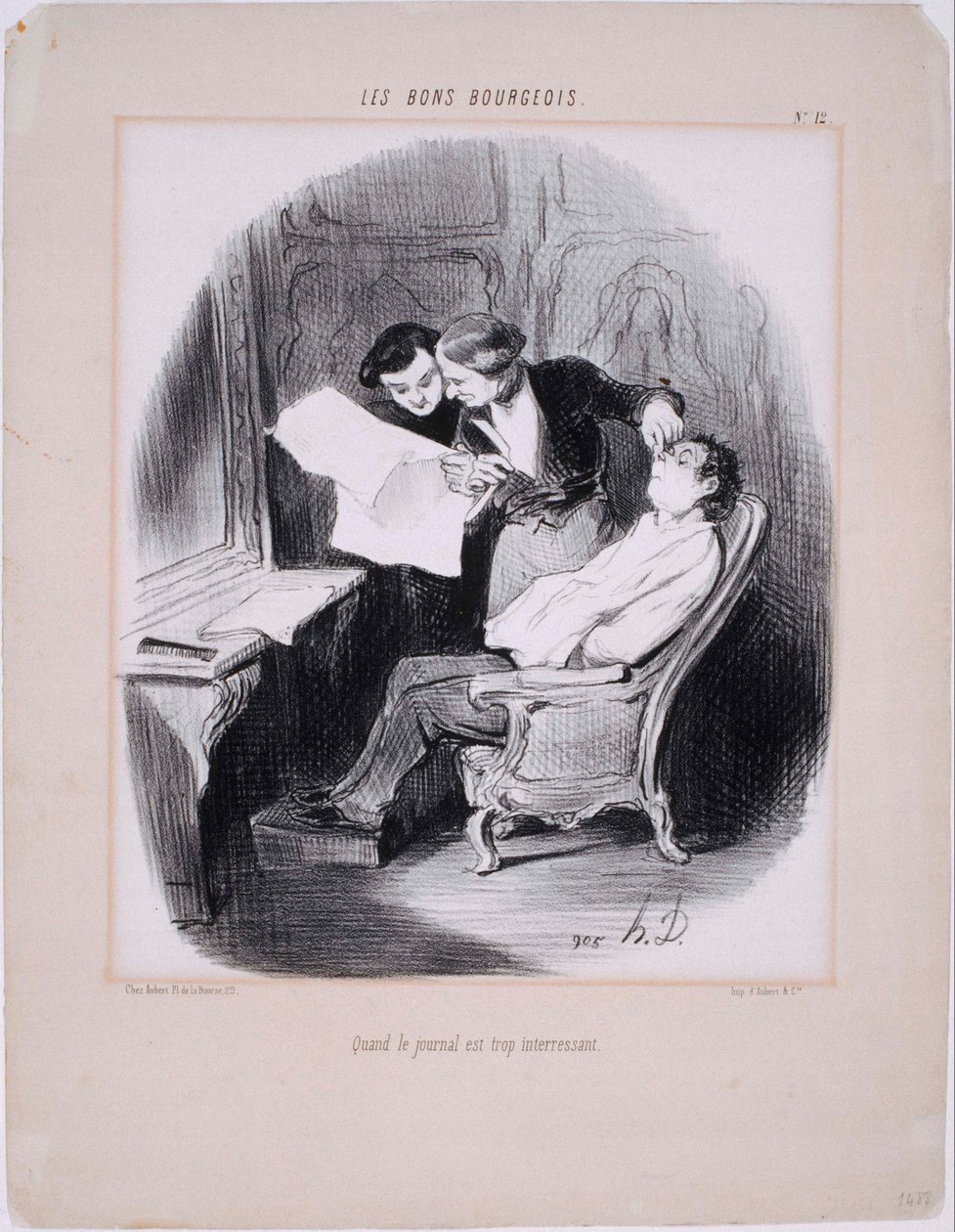 Les Bons Bourgeois- Když jsou noviny příliš zajímavé od Honoré Daumier