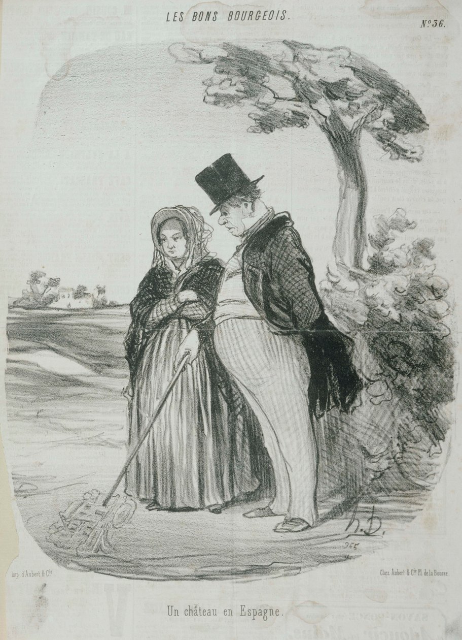 Les Bons Bourgeois- zámek ve Španělsku od Honoré Daumier