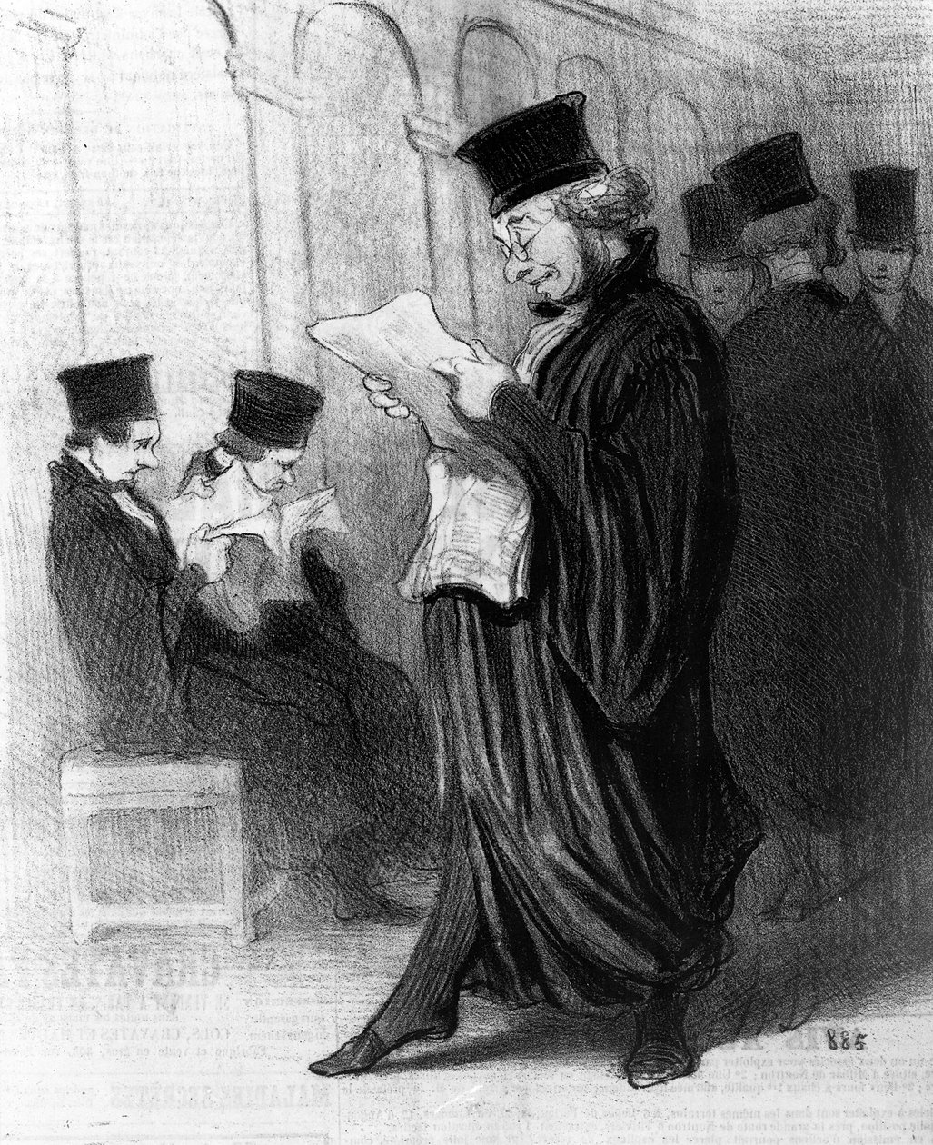 Les Gens de Justice, karikatura z „Le Charivari“, 26. března 1846 od Honoré Daumier