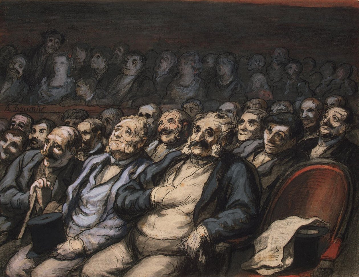 Orchestra Seat, c.1856 (pero a inkoust s wc na papíře) od Honoré Daumier