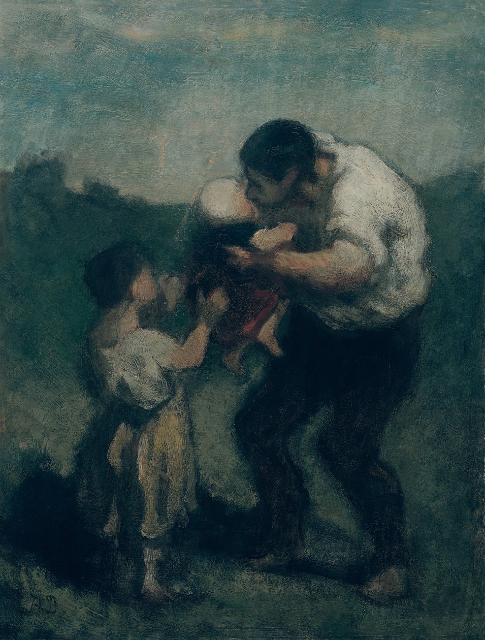 Polibek, kolem 1845-48 od Honoré Daumier