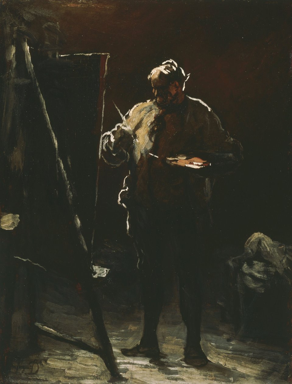 Malíř u svého stojanu od Honoré Daumier