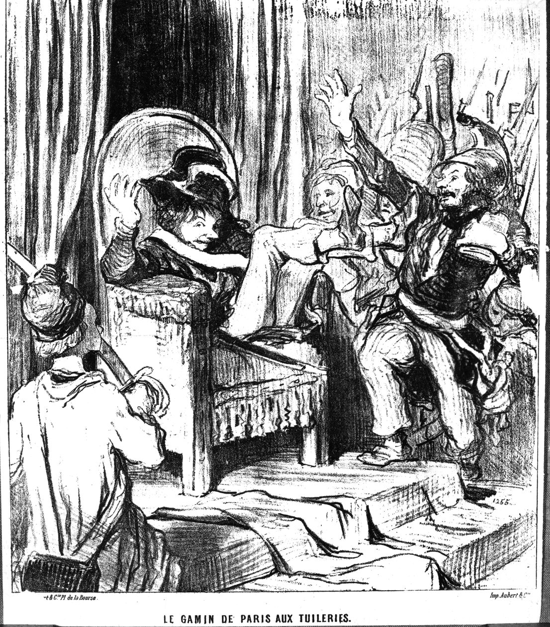 „Pařížský ježek v Tuileries“, z „Le Charivari“, 4. března 1848 od Honoré Daumier