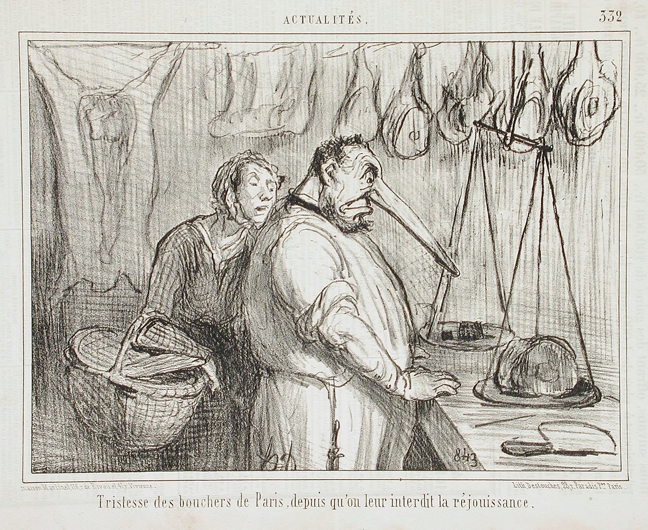 Smutek pařížských řezníků od Honoré Daumier