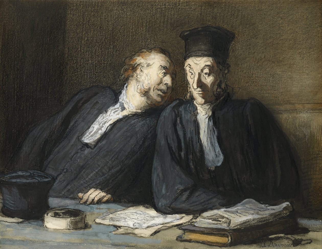 Rozhovor dvou právníků od Honoré Daumier