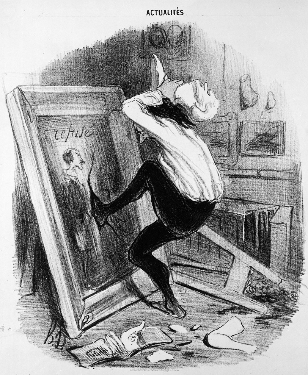 „Nevděčná země, nebudeš mít mé mistrovské dílo“, 1840 od Honoré Daumier