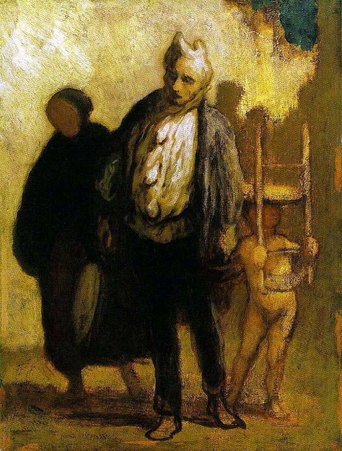 Putování Saltimbanques od Honoré Daumier