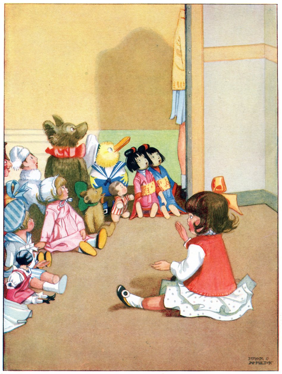 Dorothy vypráví Dětem příběh, ilustrace z „Josephine Keeps House“, vydané nakladatelstvím Blackie & Co. od Honor Charlotte Appleton