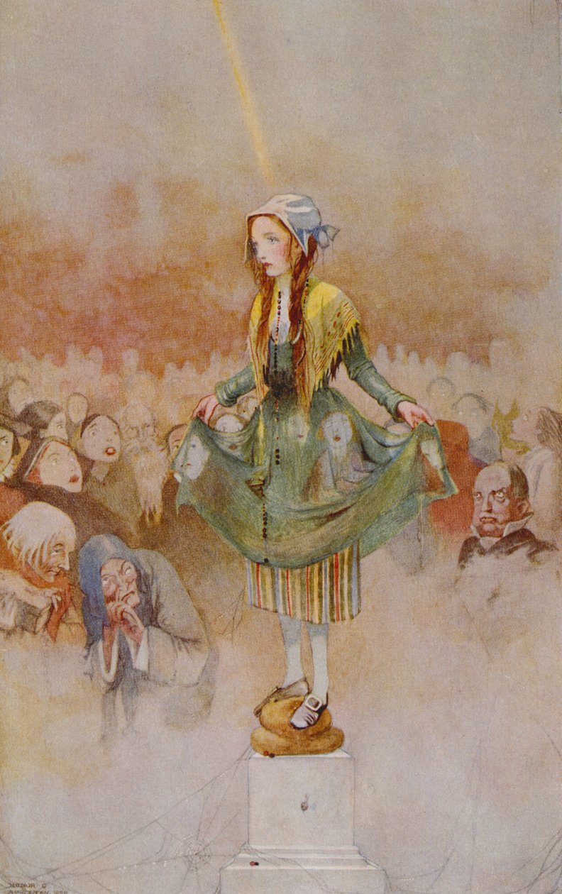 Celé její tělo bylo jako kamenný sloup z „Dívky, která šlapala po bochníku“ v edici „Pohádky“ od Hanse Christiana Andersena (1805-75) 1920 (akvarel na papíře) od Honor Charlotte Appleton