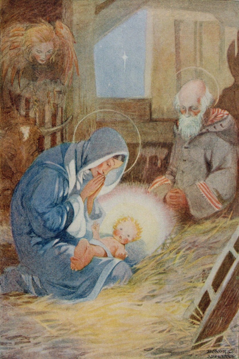 Ilustrace z „Pokladnice veršů pro školu a domov“, kterou vybrali M.G.Edgar & Eric Chilman (barevné lito) od Honor Charlotte Appleton