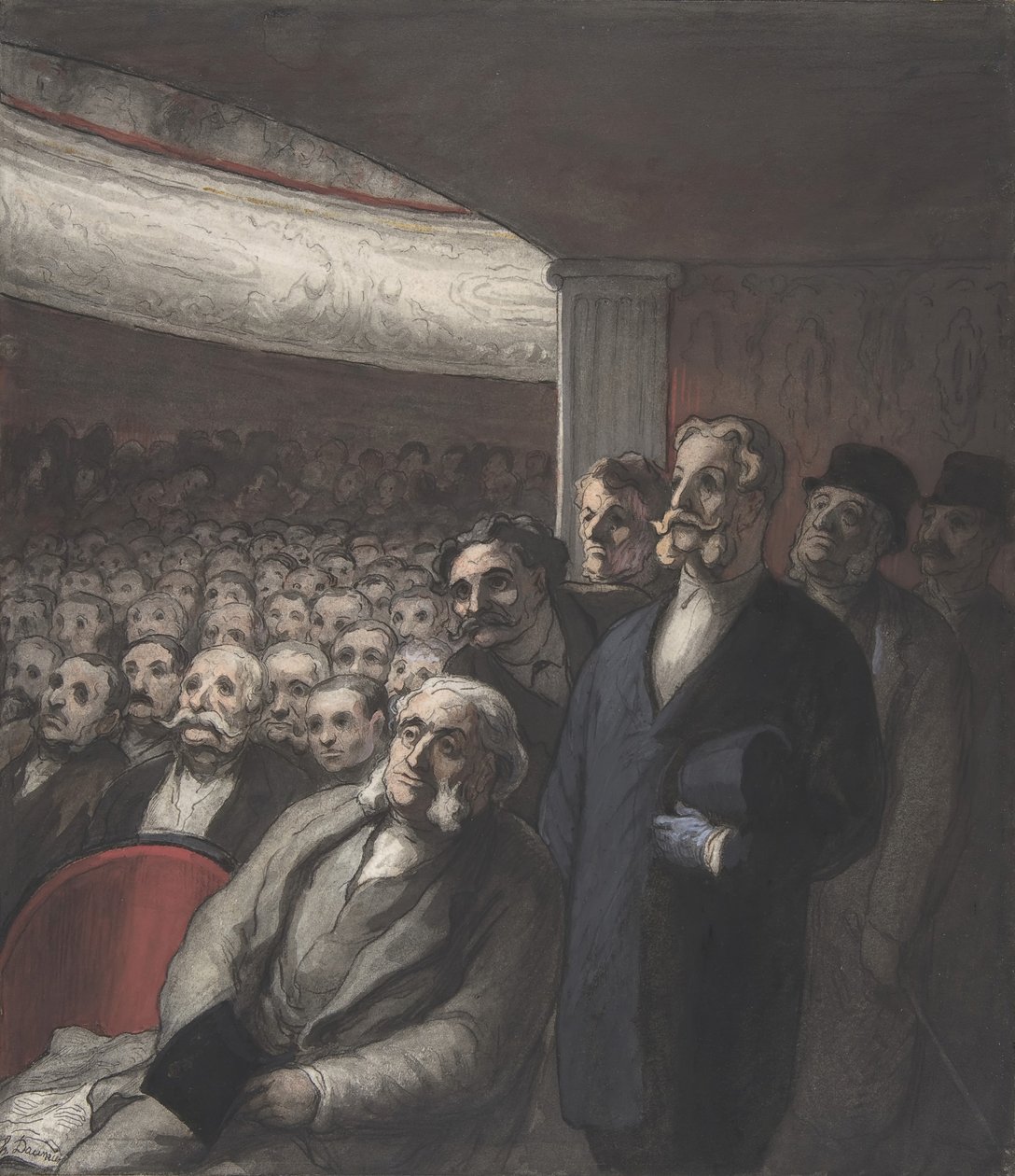 Divadelní publikum, 19. století. od Honoré Daumier