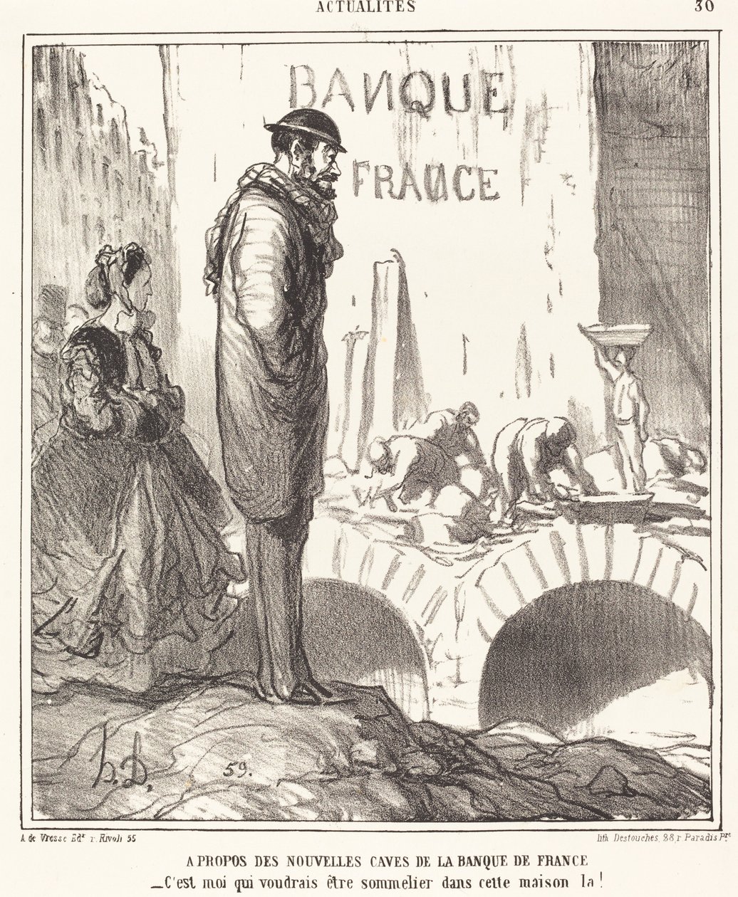 O... sklepech Banque de France od Honoré Daumier