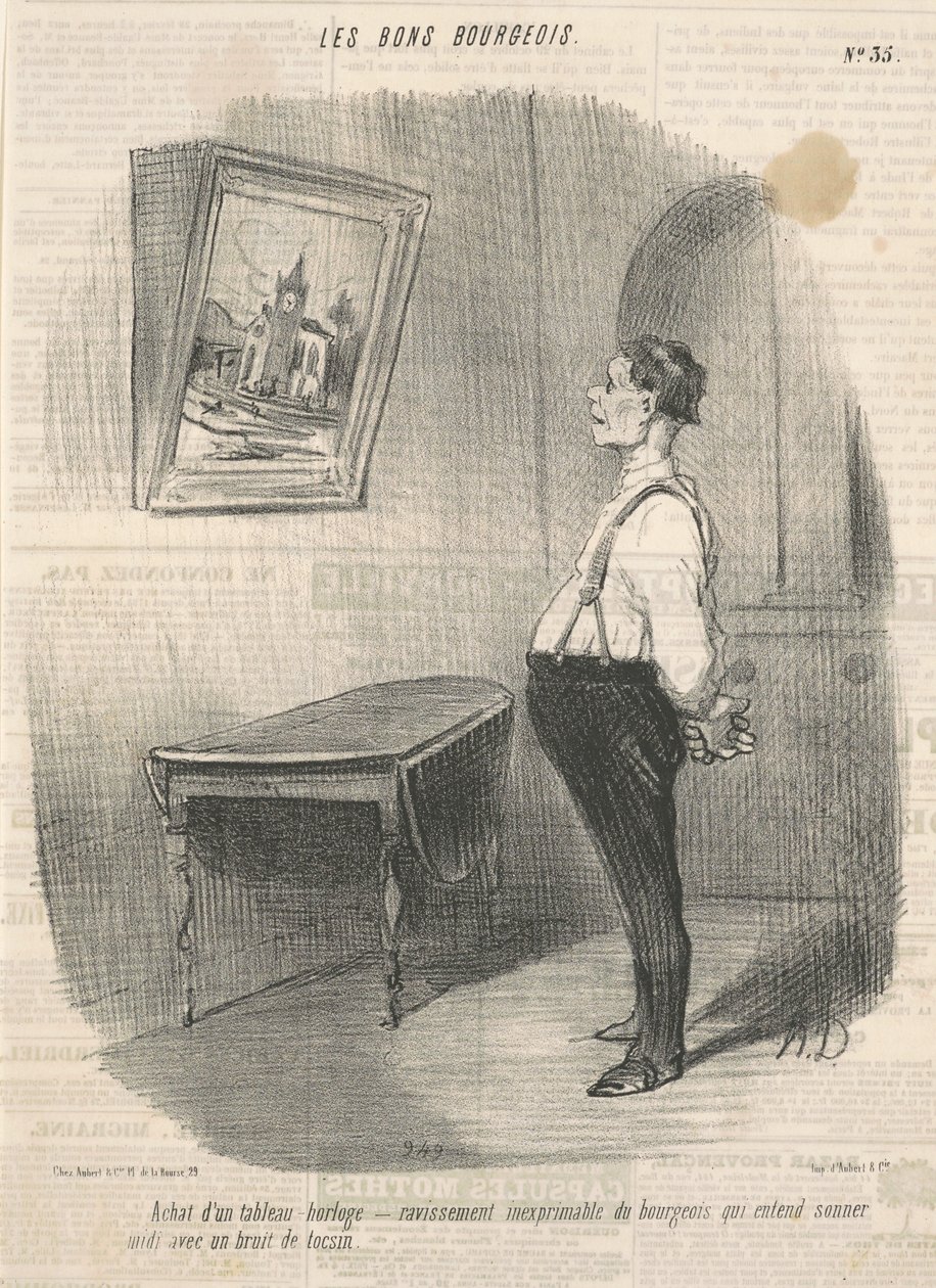 Nákup desky s hodinami od Honoré Daumier