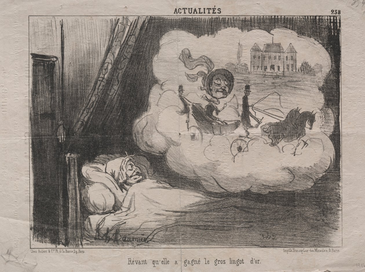 Aktuality (č. 238): Sní o tom, že vyhrála mnoho zlatých cihliček od Honoré Daumier