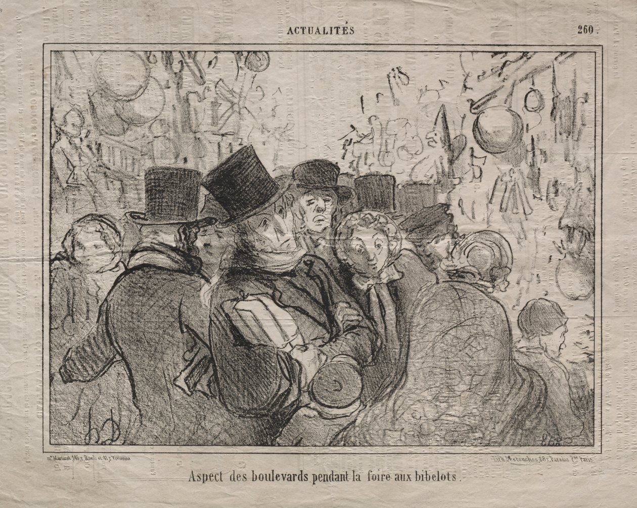 Aktuality (č. 260): Pohled na bulváry při trhu s drobnostmi od Honoré Daumier