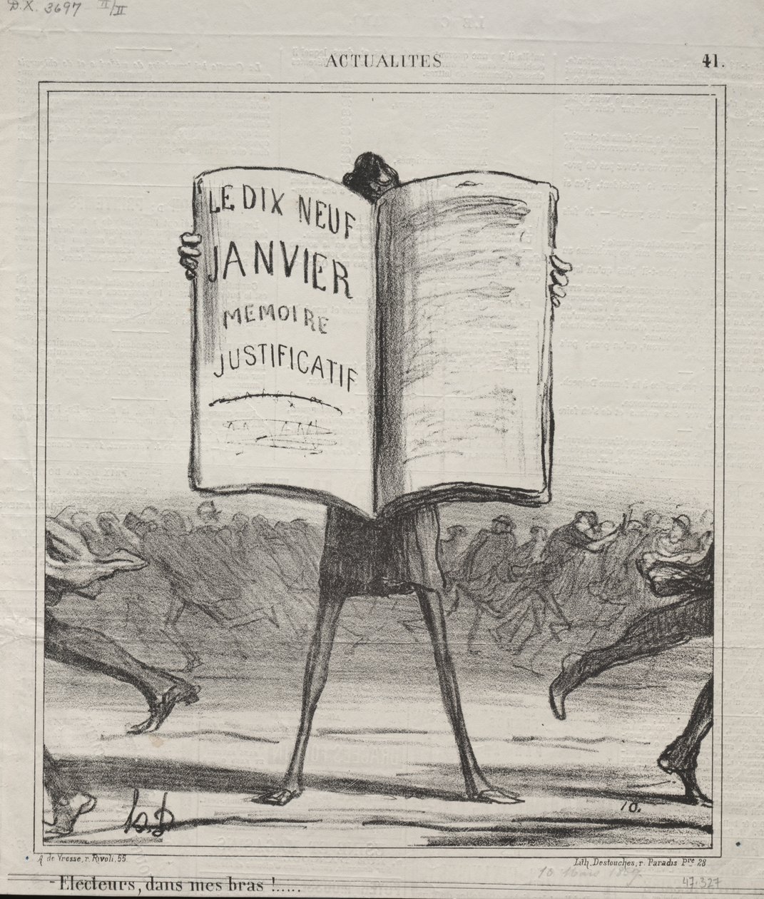 Aktuality (č. 41): Voliči, v mém náručí!... od Honoré Daumier