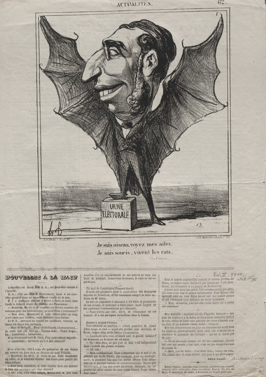 Aktuality (č. 62): Jsem pták, viz moje křídla.. od Honoré Daumier