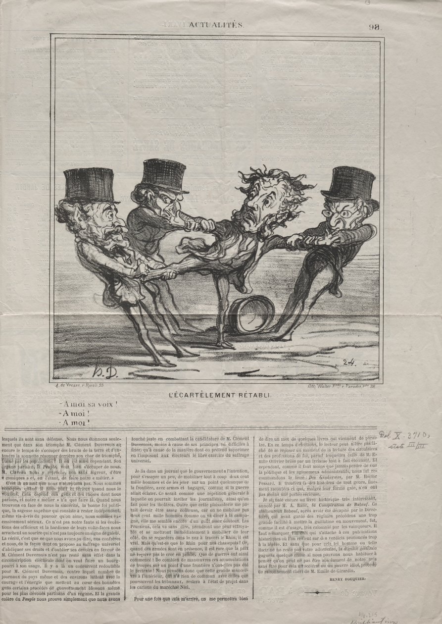 Aktuality (č. 98): Čtvrcení obnoveno od Honoré Daumier