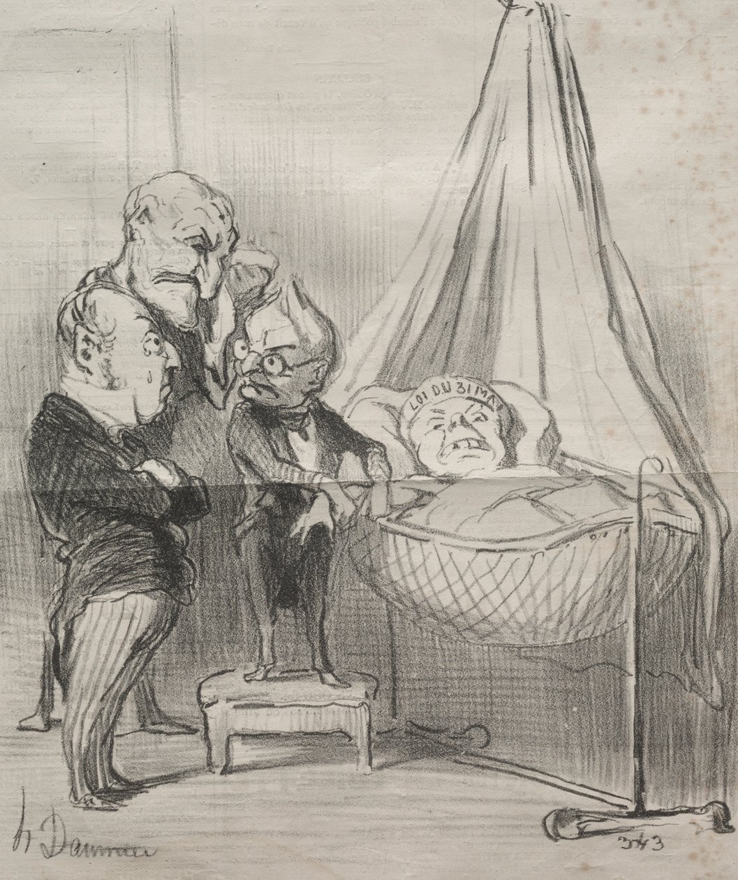 Skutečnosti: Rozhodně je velmi nemocná!... od Honoré Daumier