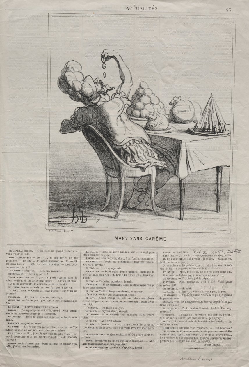 Aktuality č. 43: Pochod bez postní doby, 1869. od Honoré Daumier
