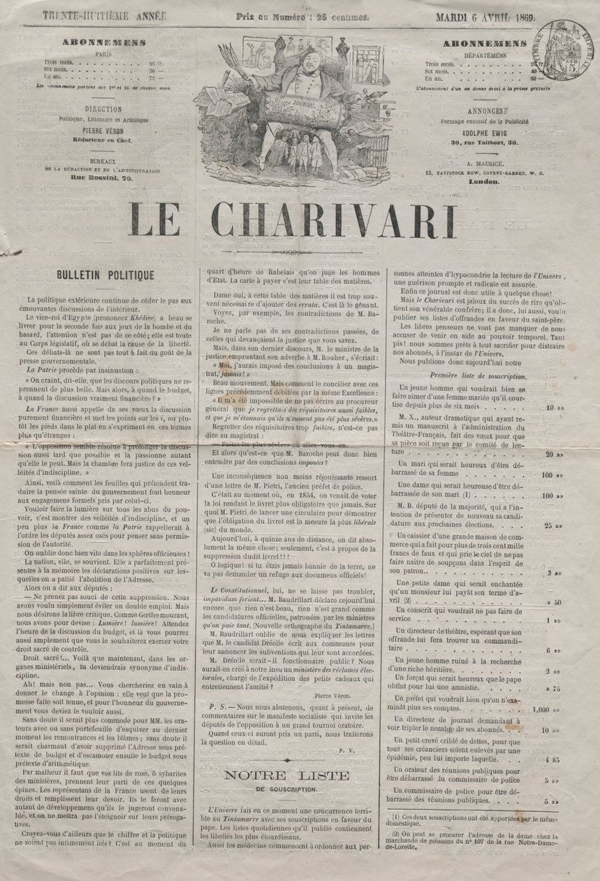 Aktuality č. 64: Potíže stát se štíhlým, 1869. od Honoré Daumier