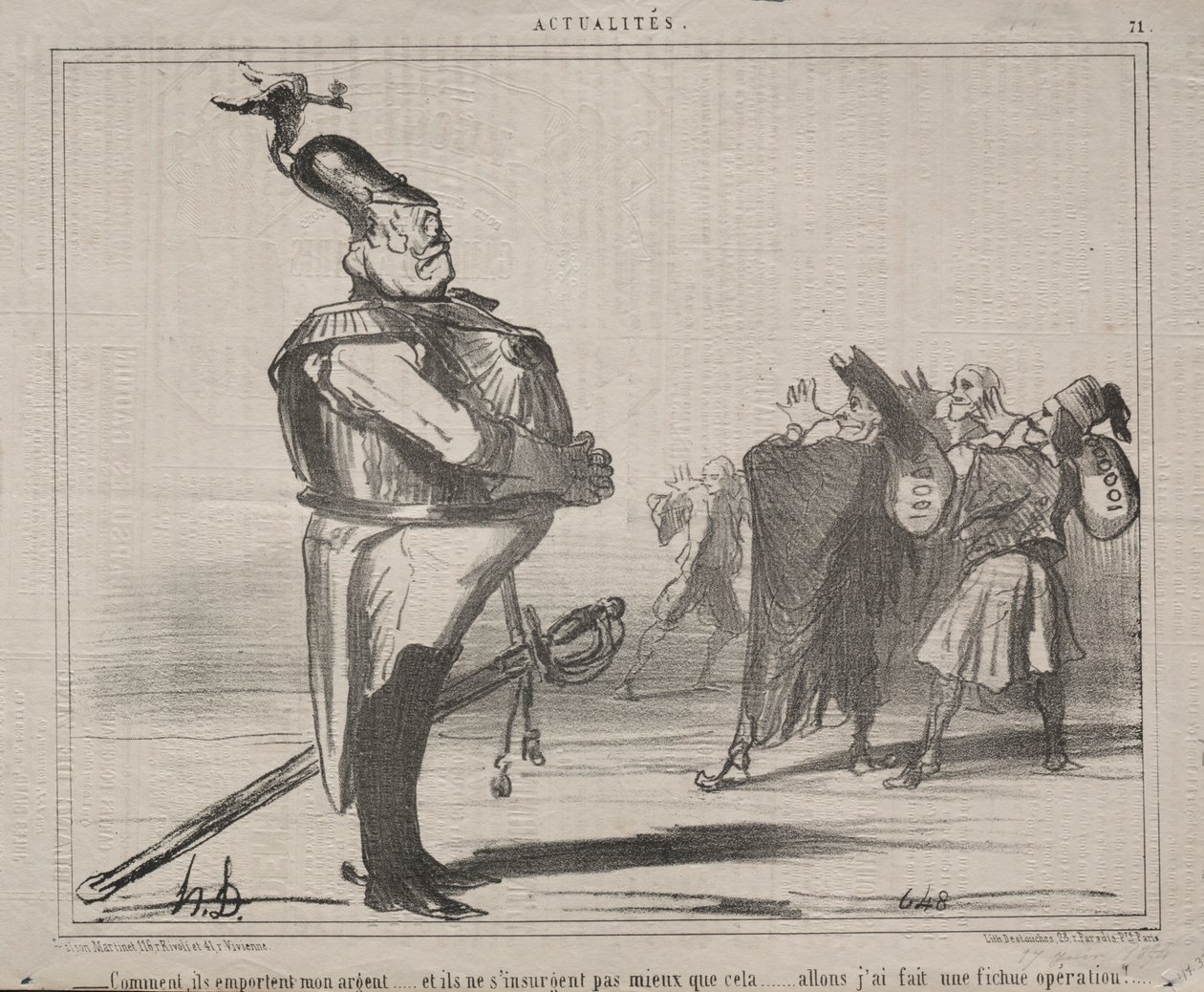 Aktuality č. 71: Proč mi berou peníze..., 1854. od Honoré Daumier