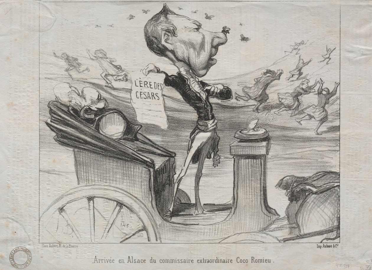 Aktuality č. 81: Příjezd mimořádného komisaře Coco Romieu do Alsaska, 1850. od Honoré Daumier