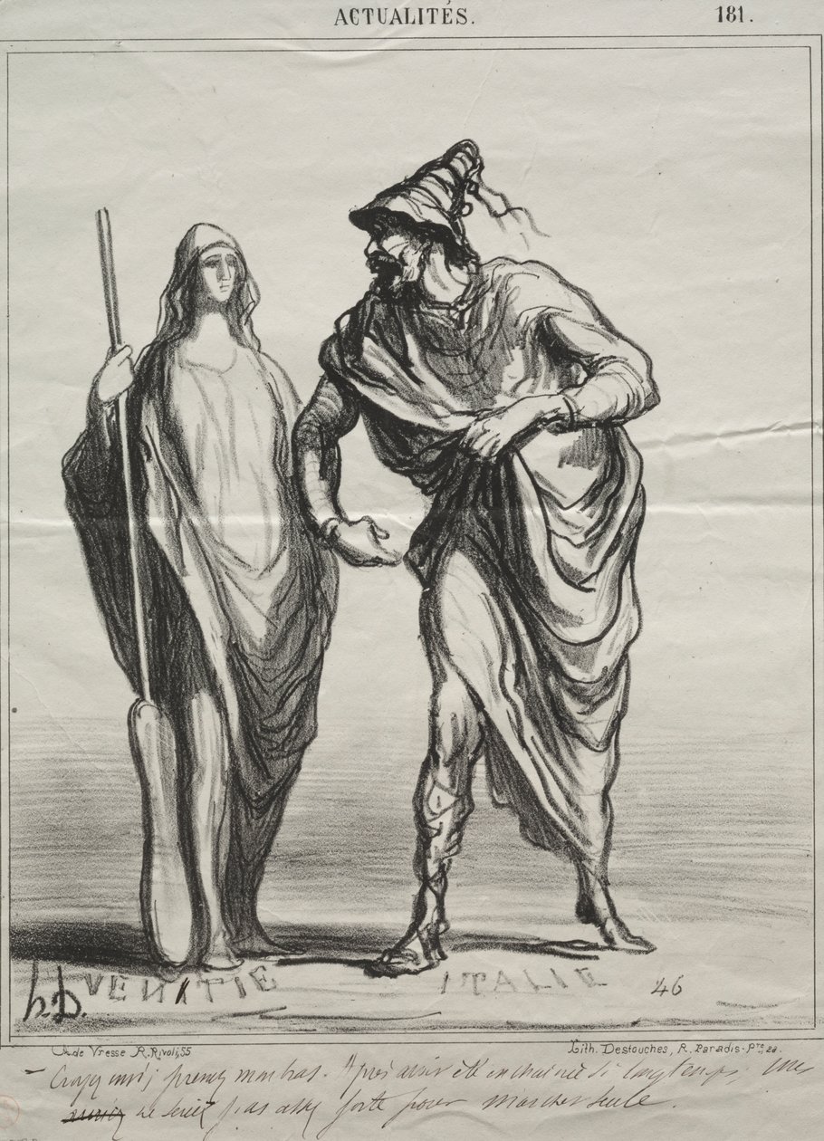 Aktuality, deska 181: Za co mě máš! Vezmi mou paži od Honoré Daumier