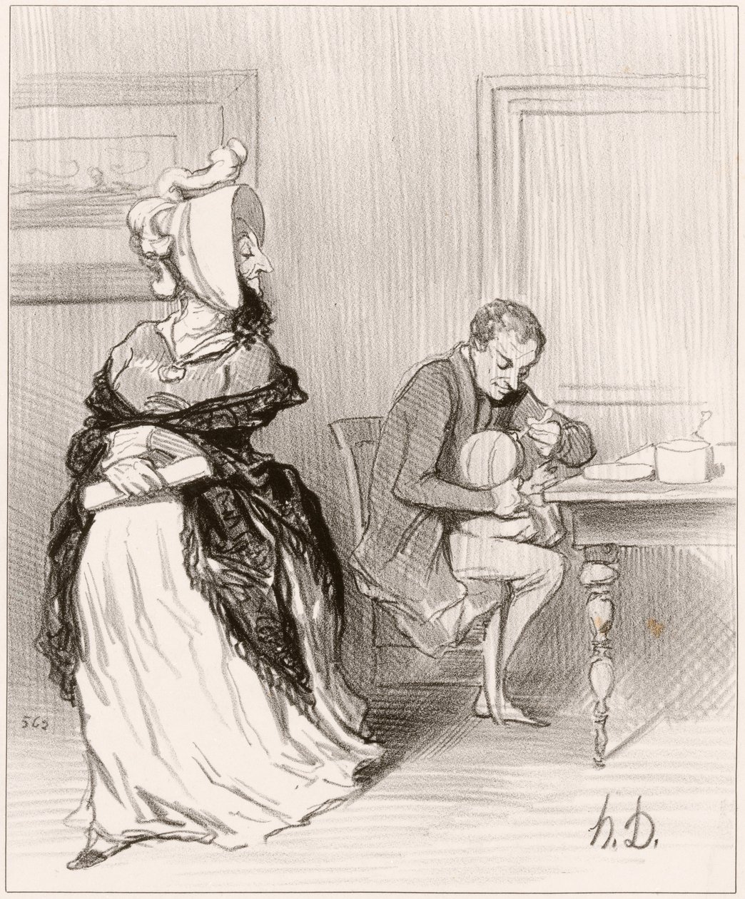 Sbohem, má drahá, jdu ke svým vydavatelům... od Honoré Daumier