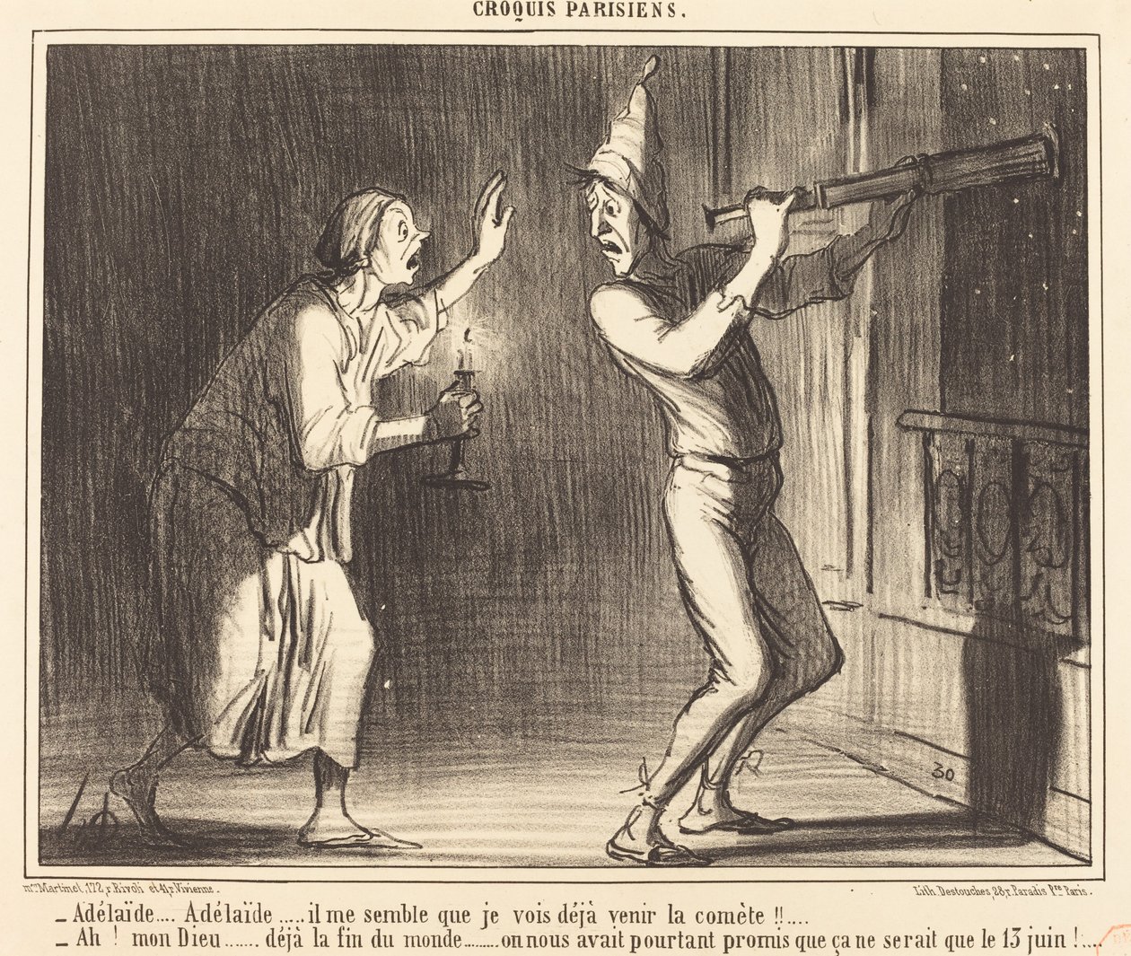 Adelaide...Adelaide...zdá se mi, že už vidím přicházet kometu!!... od Honoré Daumier