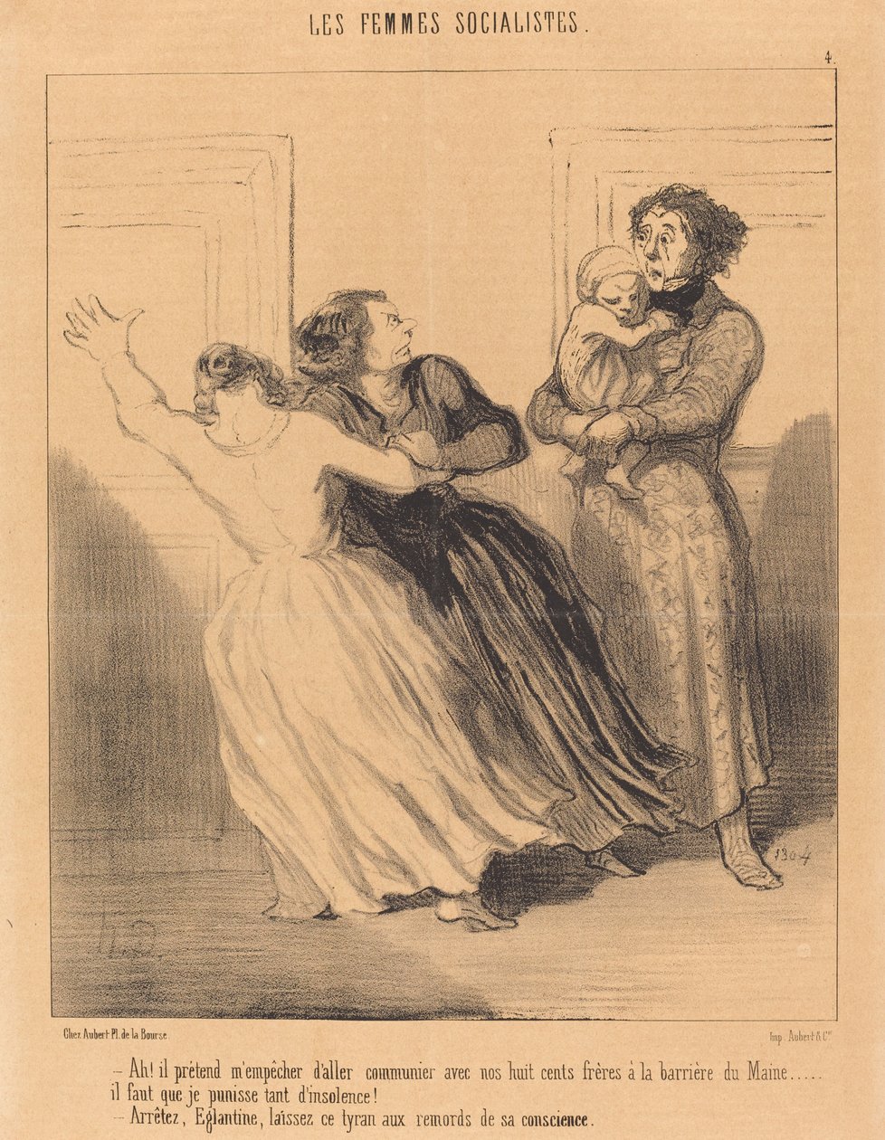 Ach! předstírá, že mi brání jít... od Honoré Daumier