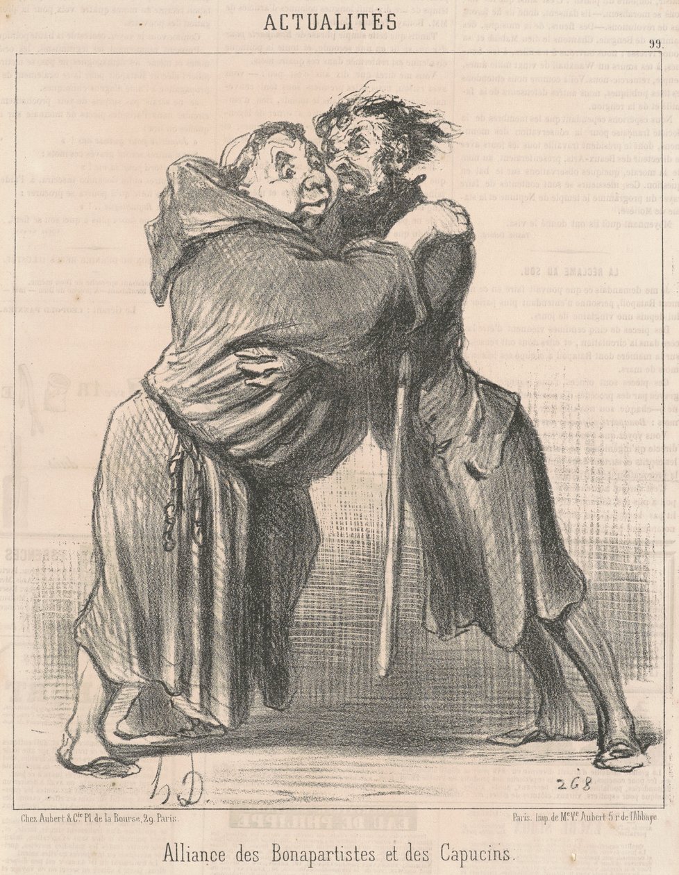 Aliance bonapartistů a kapucínů od Honoré Daumier