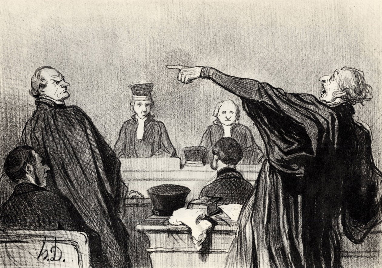 Obhájce, který je evidentně plně přesvědčen... Ze série Les gens de justice, 1845 od Honoré Daumier
