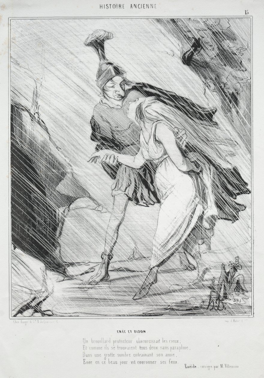Starověká historie (deska 15): Aeneas a Dido od Honoré Daumier