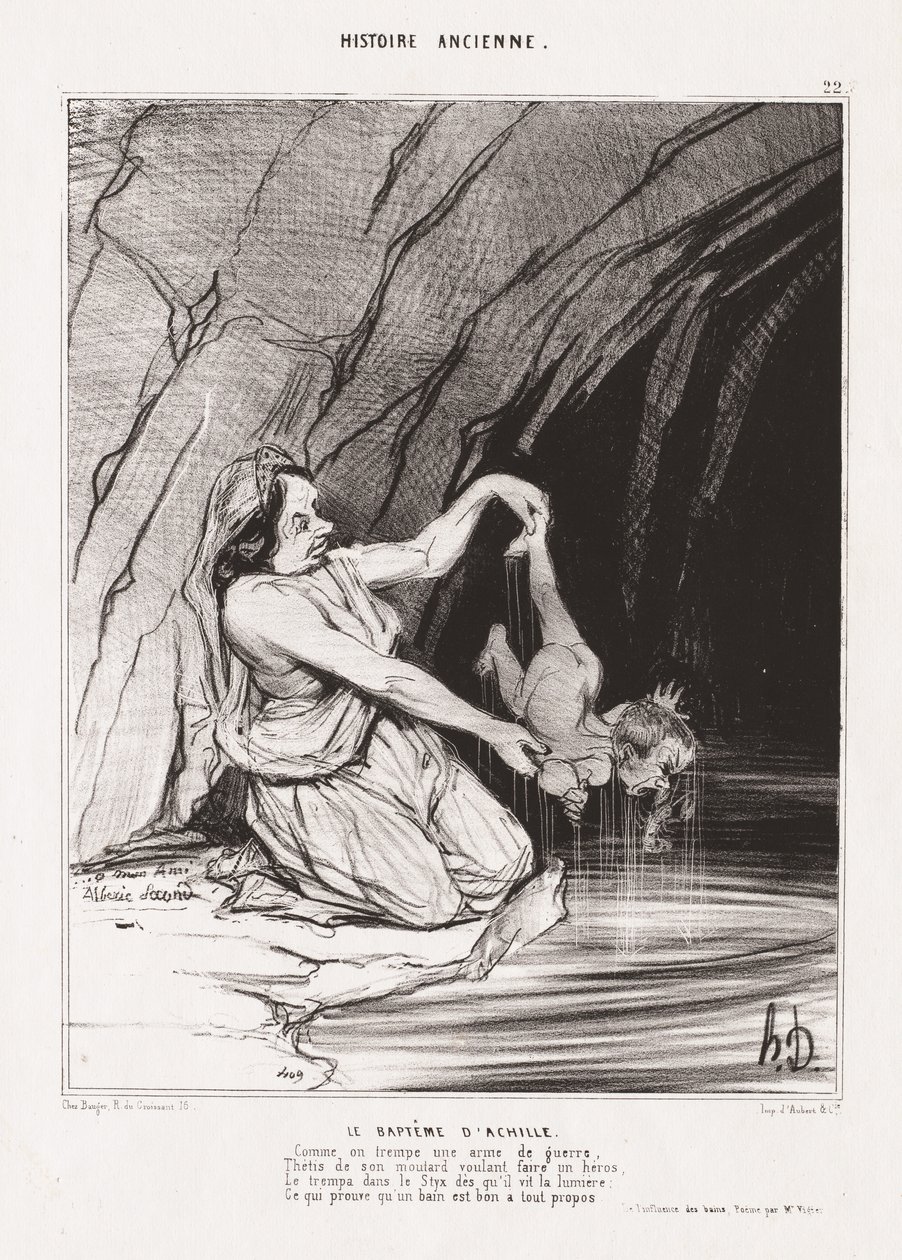 Dějiny starověku: Pl. 22, Achilleův křest . od Honoré Daumier