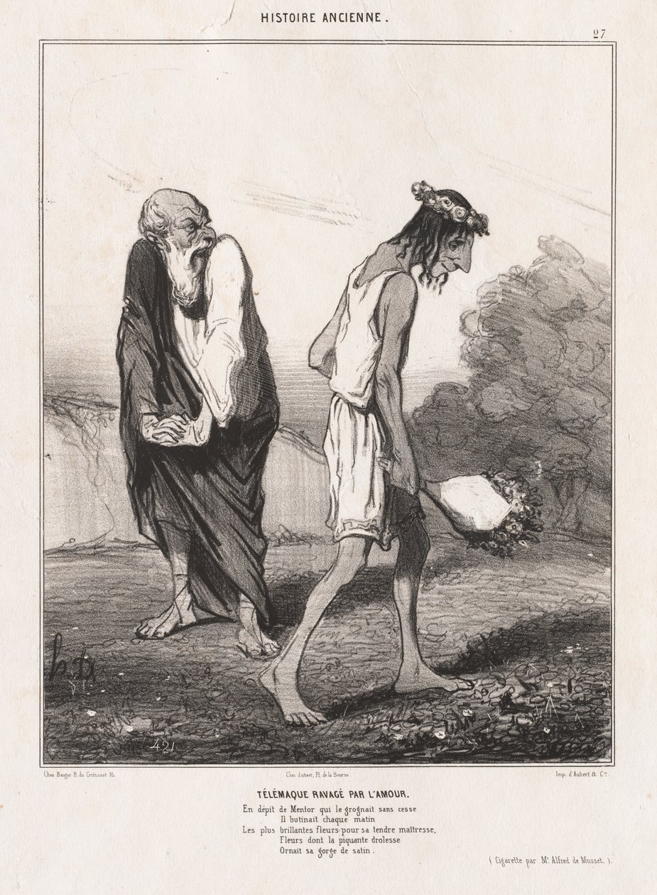 Starověká historie: Pl. 27, Telemachus zpustošený láskou od Honoré Daumier