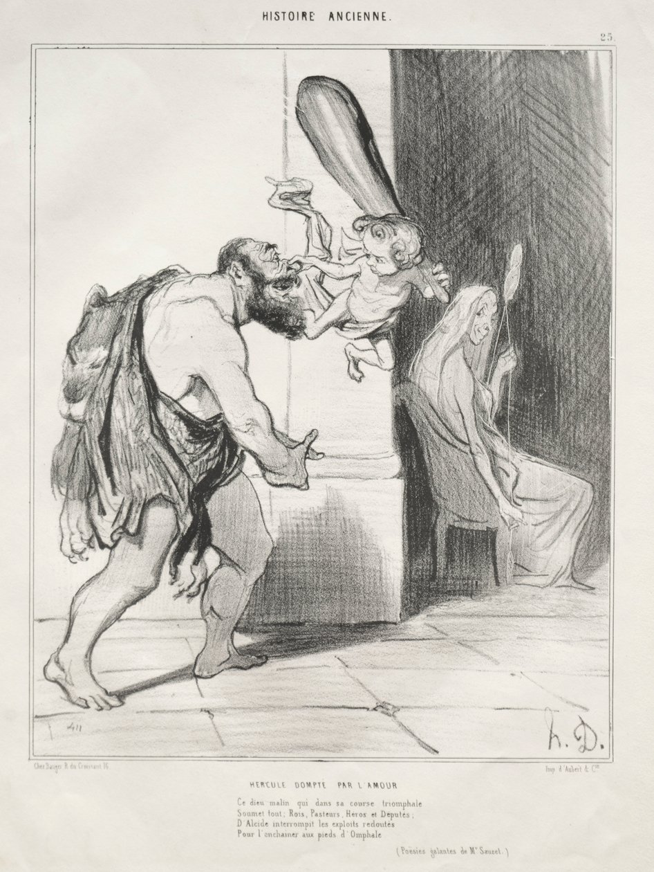 Starověká historie, deska 25: Hercules podrobený Cupidem, 18. září 1842. od Honoré Daumier