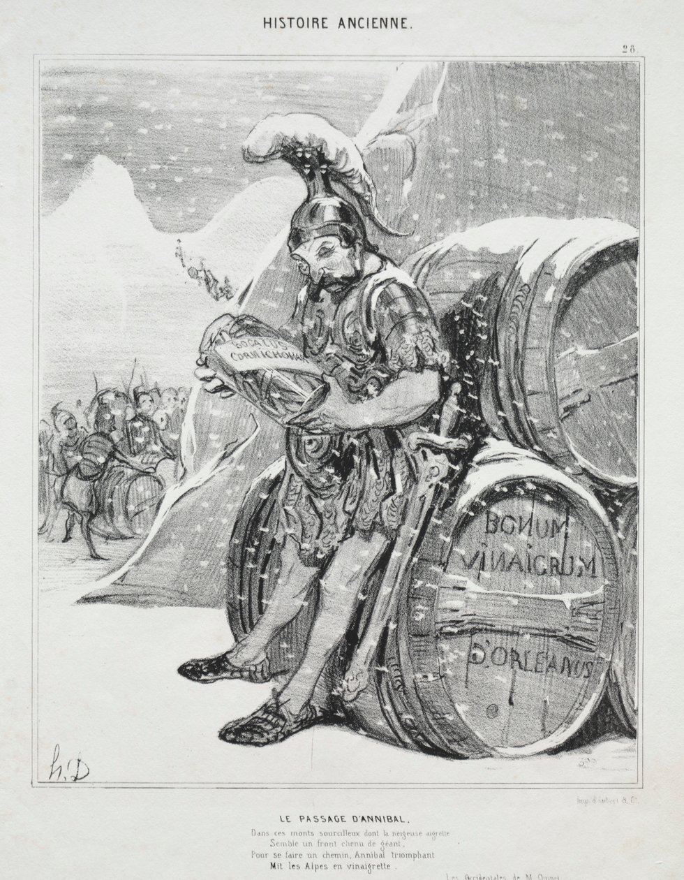 Starověká historie, deska 28: Průchod Hannibala, 6. října 1842. od Honoré Daumier