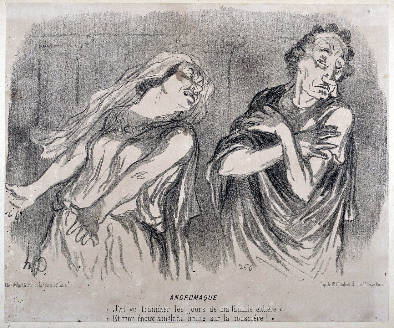 Andromacká rytina od Honore Daumiera (1808-1879) v „Le Charivari““. Palais Longchamp, Muzeum výtvarného umění v Marseille. od Honoré Daumier