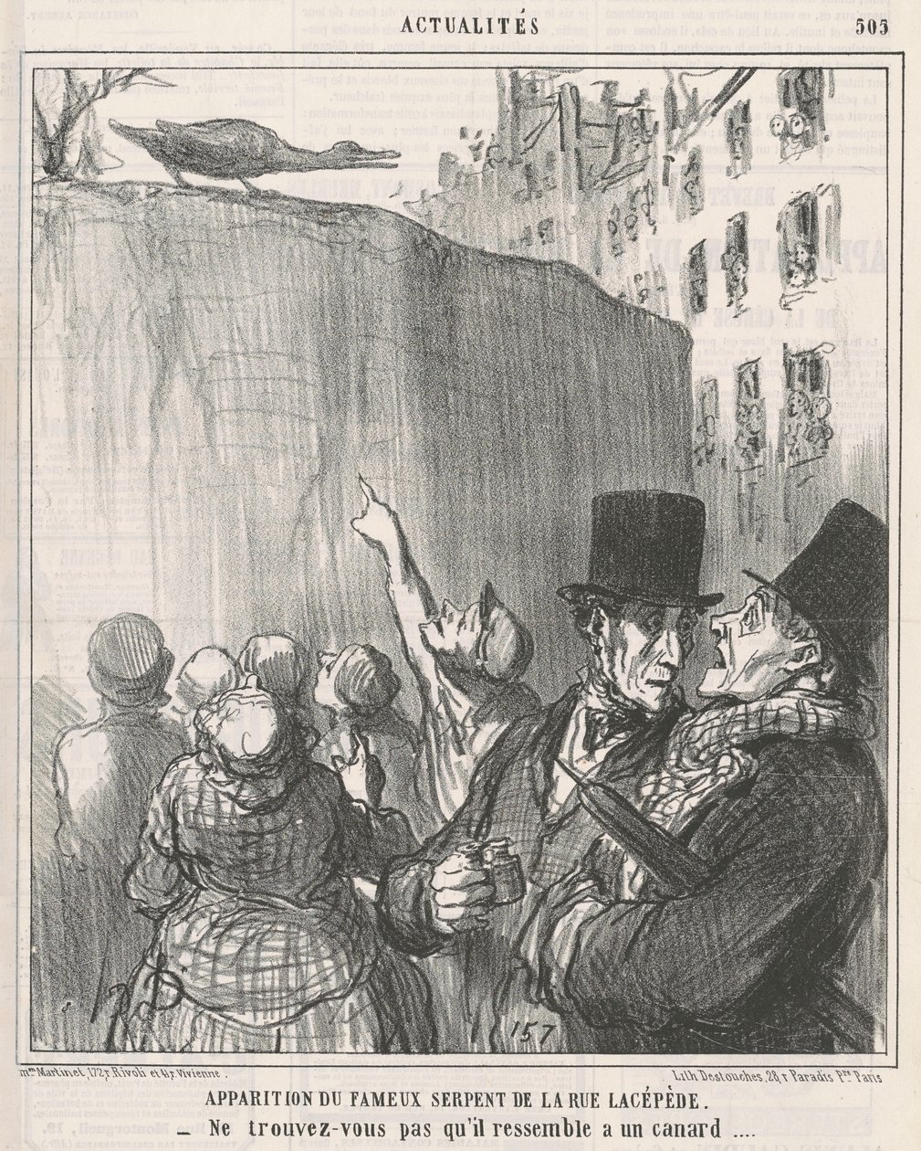 Vzhled ... hada z rue Lacépède od Honoré Daumier