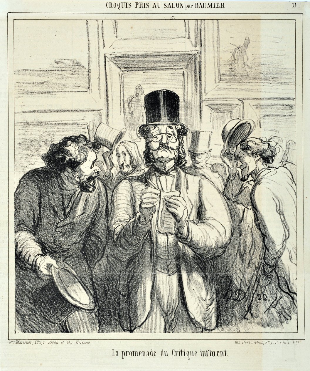 Umělecké dílo Honore Daumiera (1808-1879). Charivari pochází z roku 1865: Serie Sketches pořízené v Salon La promenade du Critique vlivného MUSEE DES BEAUX ARTS - PALAIS LONGCHAMP, MARSEILLE od Honoré Daumier
