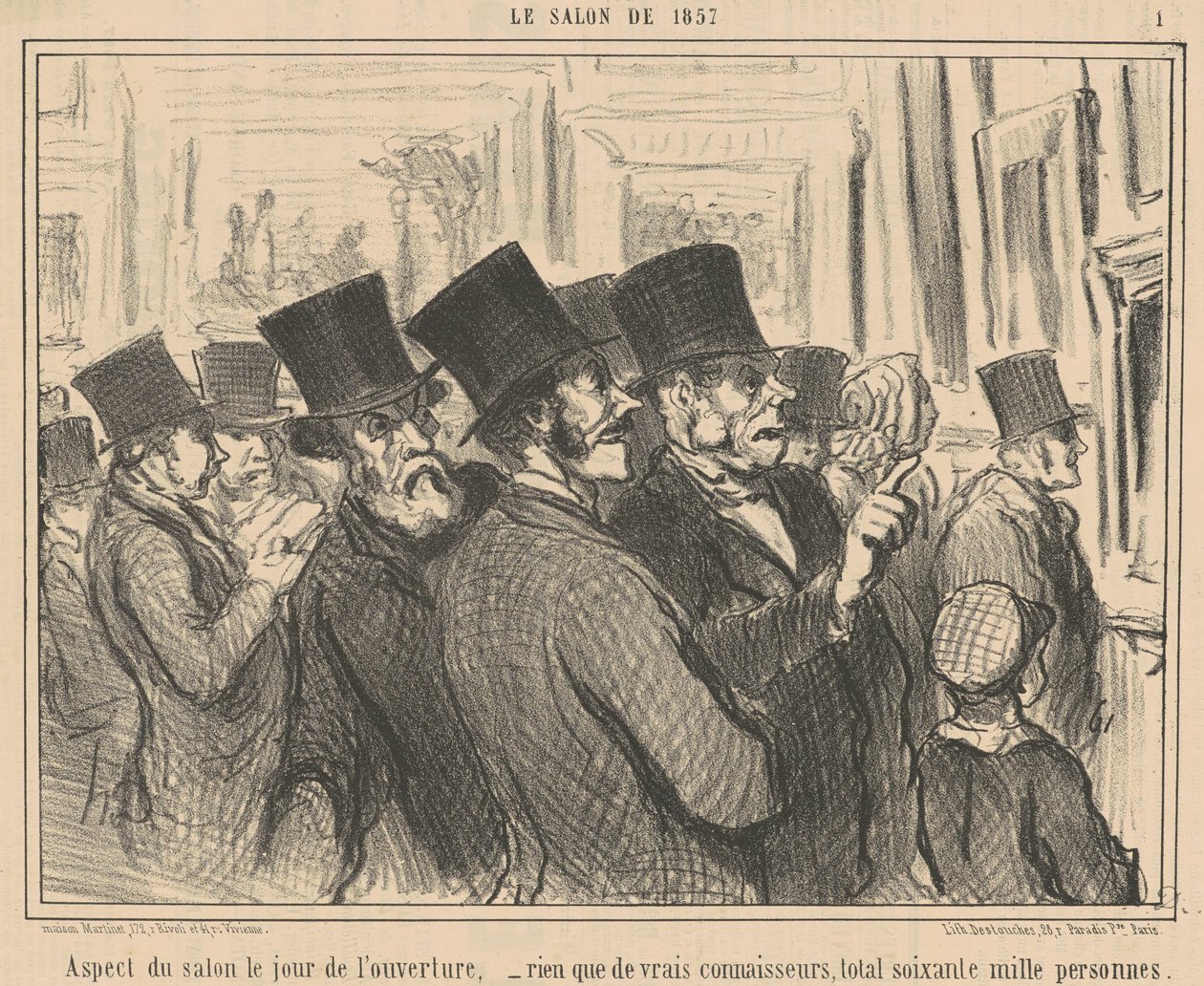 Vystoupení salonu v den otevření... od Honoré Daumier