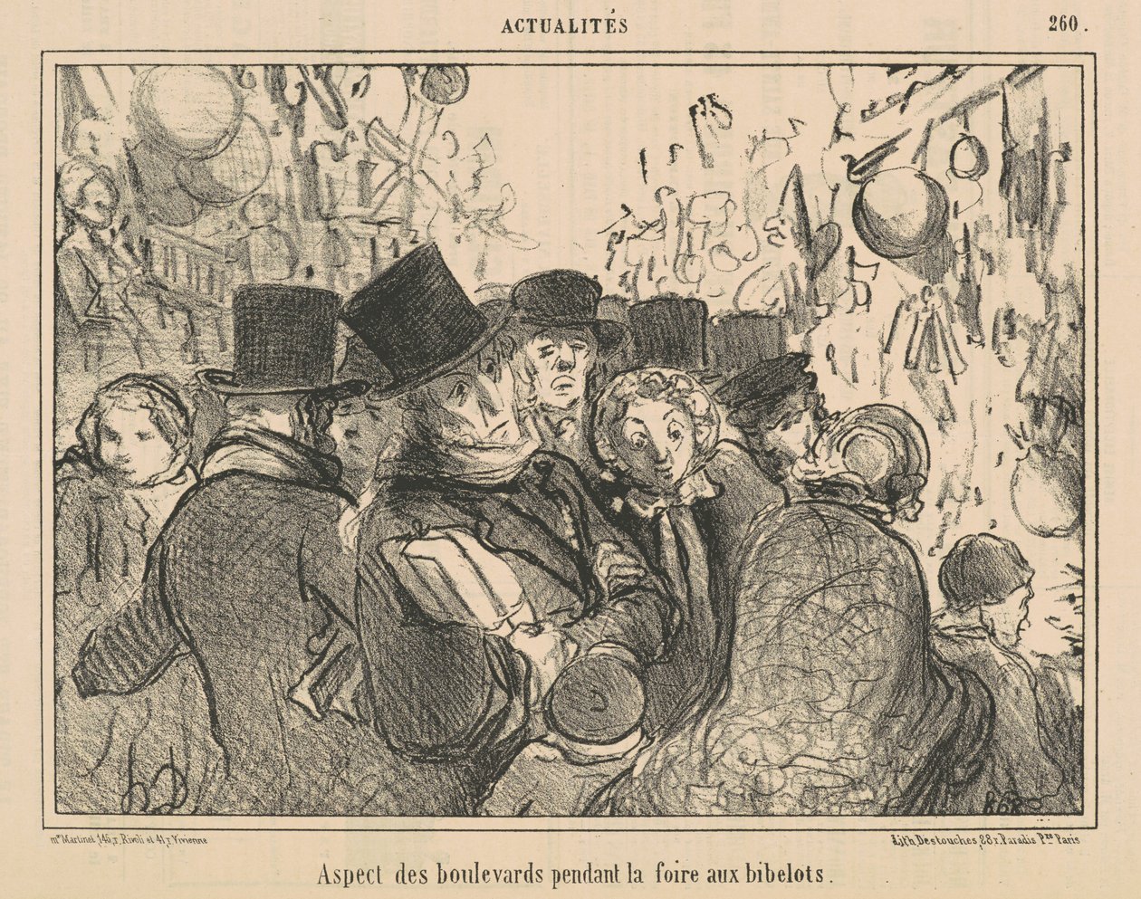 Vzhled bulvárů během veletrhu kuriozit od Honoré Daumier