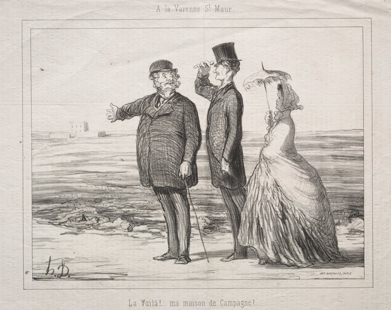 Ve Varenne-Saint-Maur: Hle! Tady to je, můj dům na venkově! od Honoré Daumier