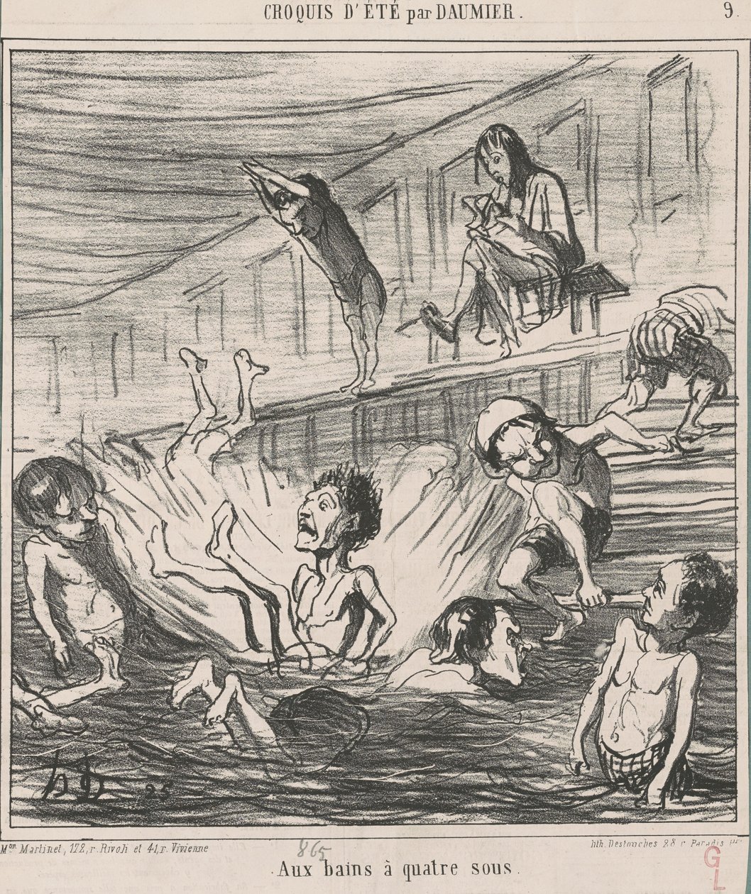 U čtyřpenových lázní od Honoré Daumier