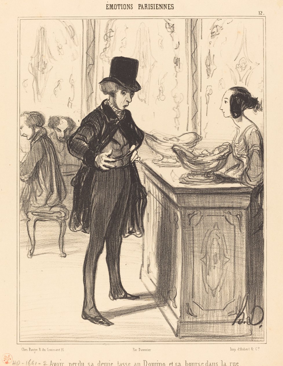 Ztratil svůj půl hrnek v Dominu a kabelku na ulici od Honoré Daumier