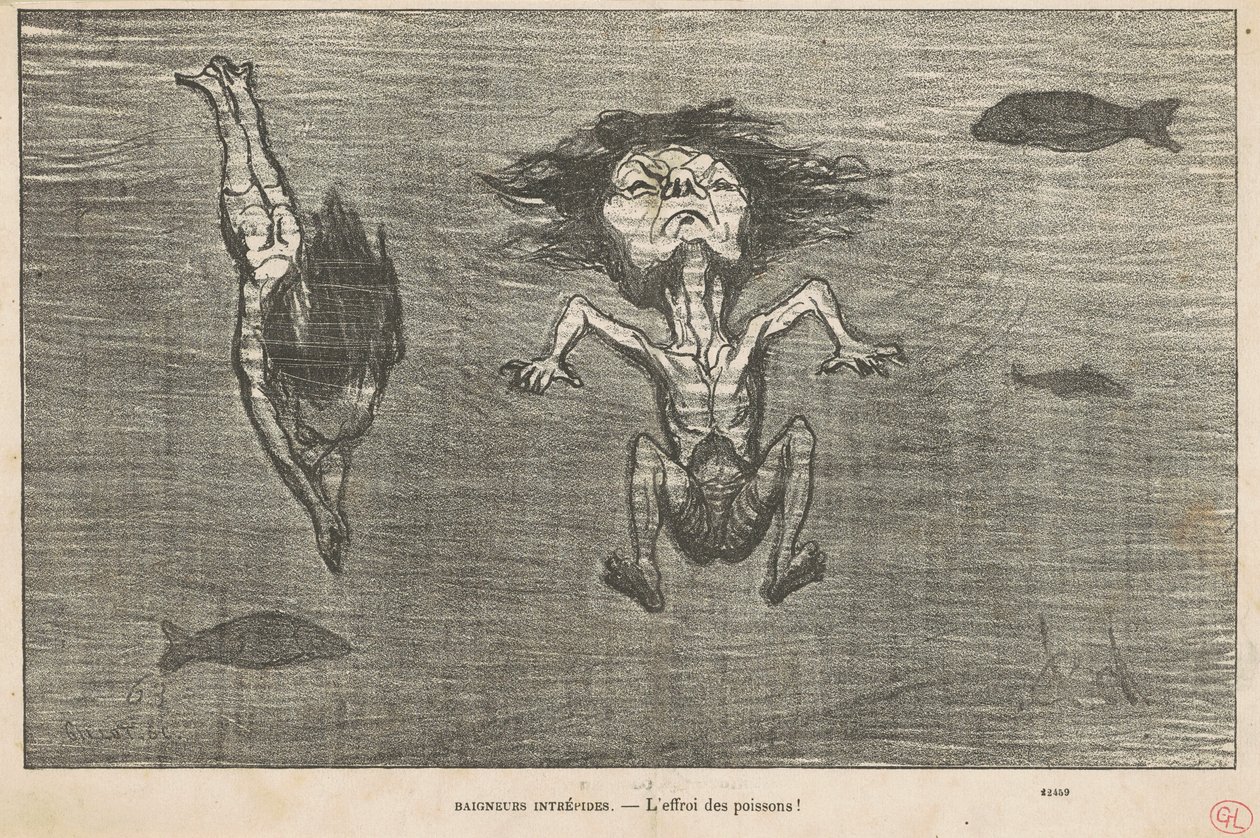 Neohrožení koupající se od Honoré Daumier